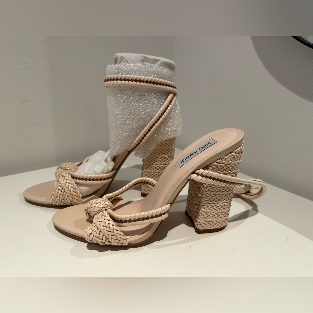 Steve Madden Women's Tan Braided Heels - Picture 3 of 6